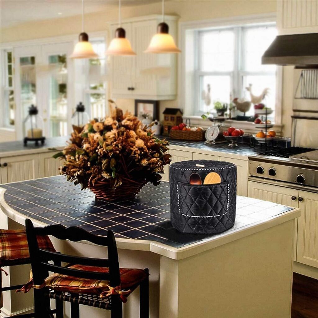 6QT/8QT Electric Pressure Cookers Decorative Pocket Electric Pressure Pot Dust Cover Small Kitchen Appliances Accessories (6 Quart, Black)