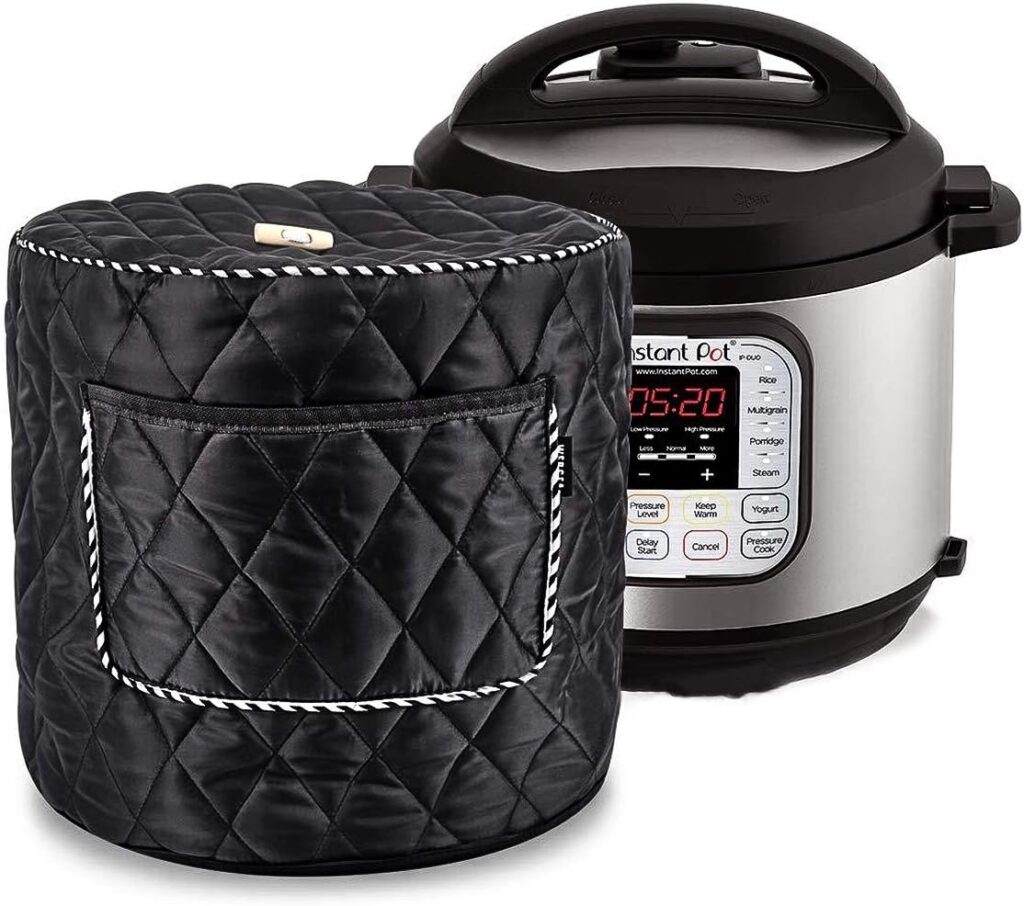 6QT/8QT Electric Pressure Cookers Decorative Pocket Electric Pressure Pot Dust Cover Small Kitchen Appliances Accessories (6 Quart, Black)