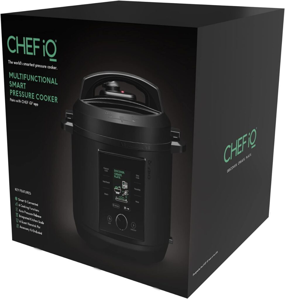 CHEF iQ Smart Pressure Cooker 10 Cooking Functions  18 Features, Built-in Scale, 1000+ Presets  Times  Temps w/App for 600+ Foolproof Guided Recipes, Rice  Slow Electric MultiCooker, 6 Qt