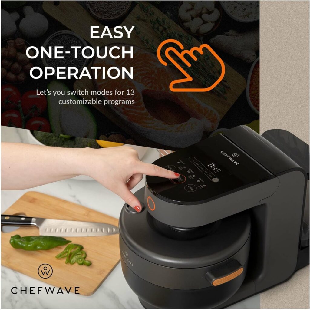ChefWave Chefe 13-in-1 Programmable 4 Qt. Multicooker, Small Non-Stick Stainless Steel Crockpot/Slow Multi Cooker without Coating, Voice Alerts, 360 Induction Heating Technology, Includes Recipe Book