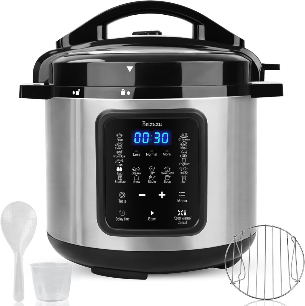 Electric Pressure Cooker: 6 Quart 9-in-1 Multi-Functional Built-in 11 Presets Programs Pressure Pot, Multi Cooker, Slow Cooker, Rice Cooker, Steamer, Sauté, Yogurt Maker, Warmer  Sterilizer