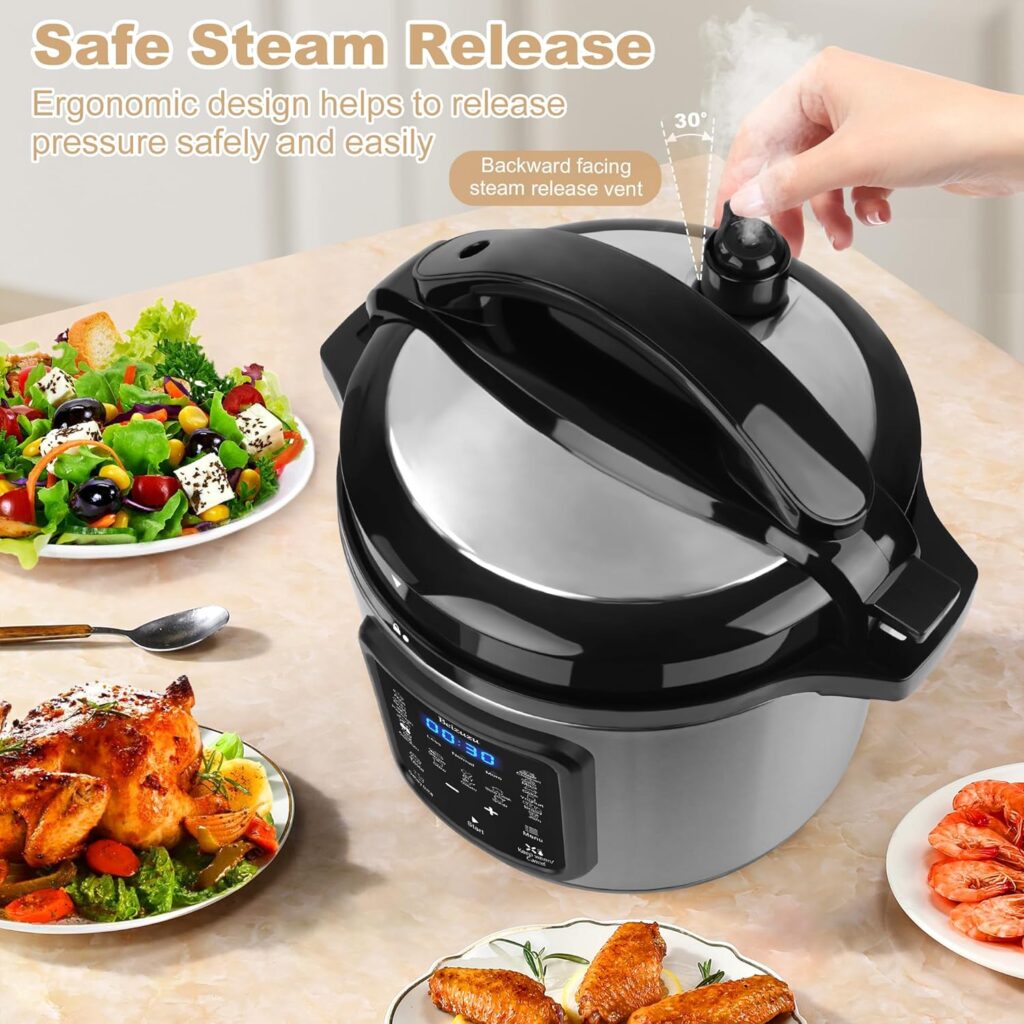 Electric Pressure Cooker: 6 Quart 9-in-1 Multi-Functional Built-in 11 Presets Programs Pressure Pot, Multi Cooker, Slow Cooker, Rice Cooker, Steamer, Sauté, Yogurt Maker, Warmer  Sterilizer