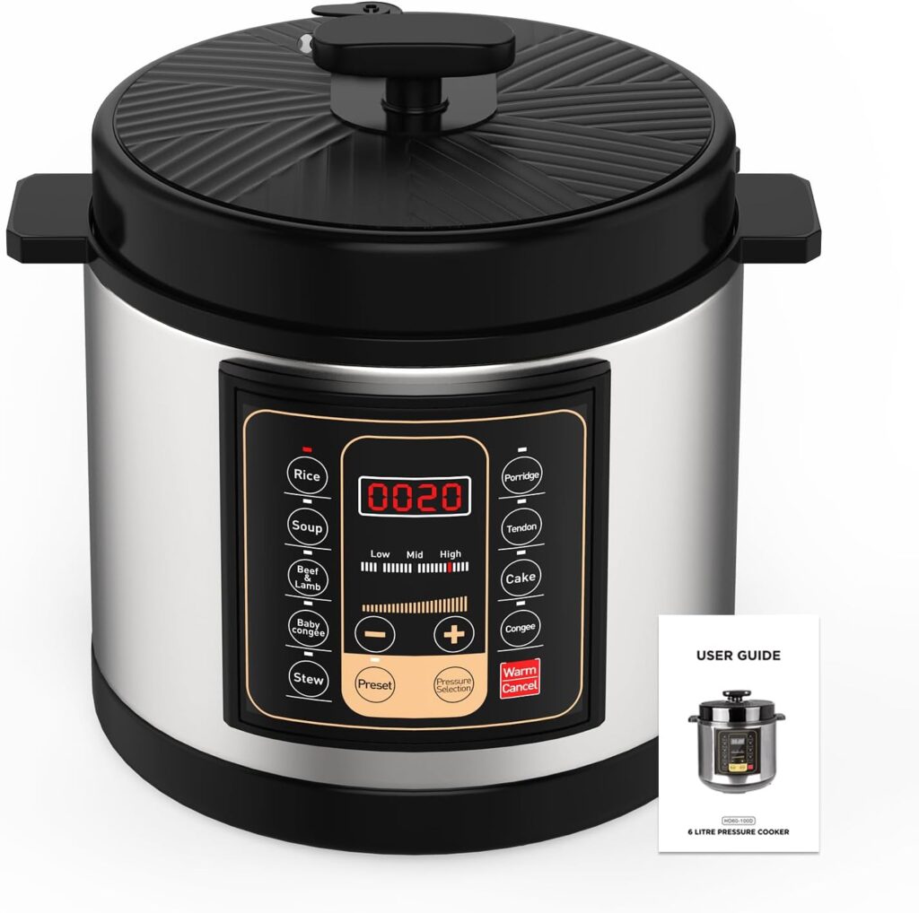 GTKZW Electric Pressure Cooker, 6 Quart Pressure Cooker Stainless Steel, 9-in-1 Multi-Functional Programmable Instant Cooker Pressure Pot with Slow Cooker,Including Stir-fry, Rice Cooker, Yogurt Maker