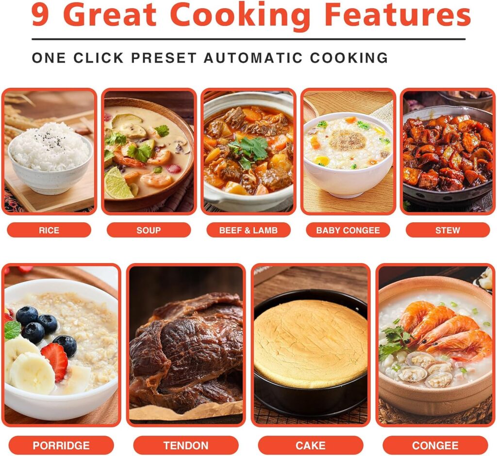 GTKZW Electric Pressure Cooker, 6 Quart Pressure Cooker Stainless Steel, 9-in-1 Multi-Functional Programmable Instant Cooker Pressure Pot with Slow Cooker,Including Stir-fry, Rice Cooker, Yogurt Maker
