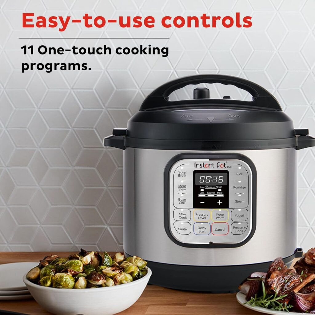 Instant Pot Duo 7-in-1 Electric Pressure Cooker, Slow Cooker, Rice Cooker, Steamer, Sauté, Yogurt Maker, Warmer  Sterilizer, Includes App With Over 800 Recipes, Stainless Steel, 6 Quart