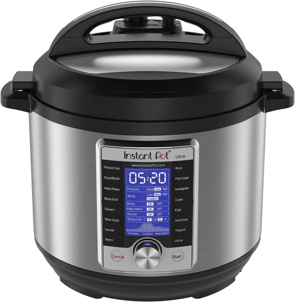 Instant Pot Ultra, 10-in-1 Pressure Cooker, Slow Cooker, Rice Cooker, Yogurt Maker, Cake Maker, Egg Cooker, Sauté, and more, Includes App With Over 800 Recipes, Stainless Steel, 6 Quart