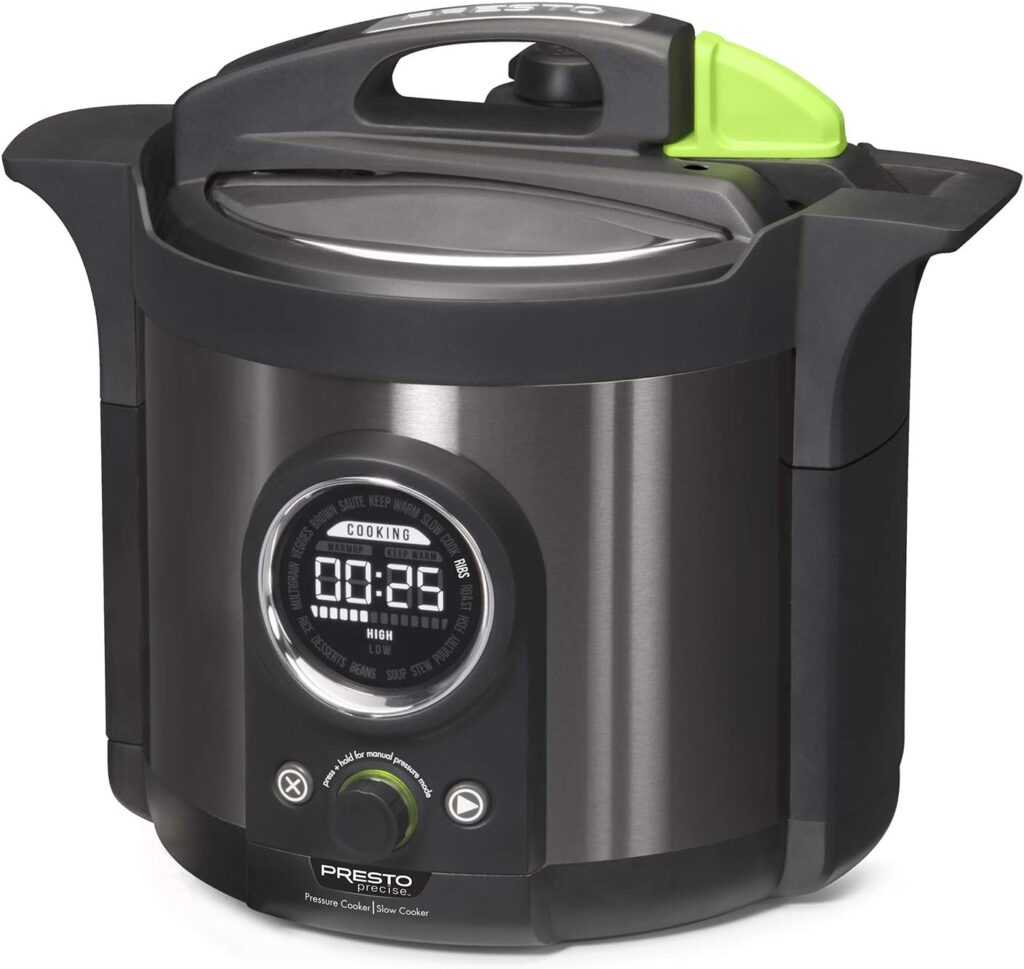 Presto Precise™ 6-Quart Multi-use Programmable Stainless steel Pressure Cooker Plus