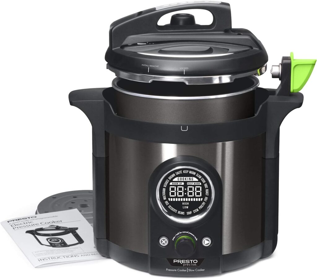 Presto Precise™ 6-Quart Multi-use Programmable Stainless steel Pressure Cooker Plus