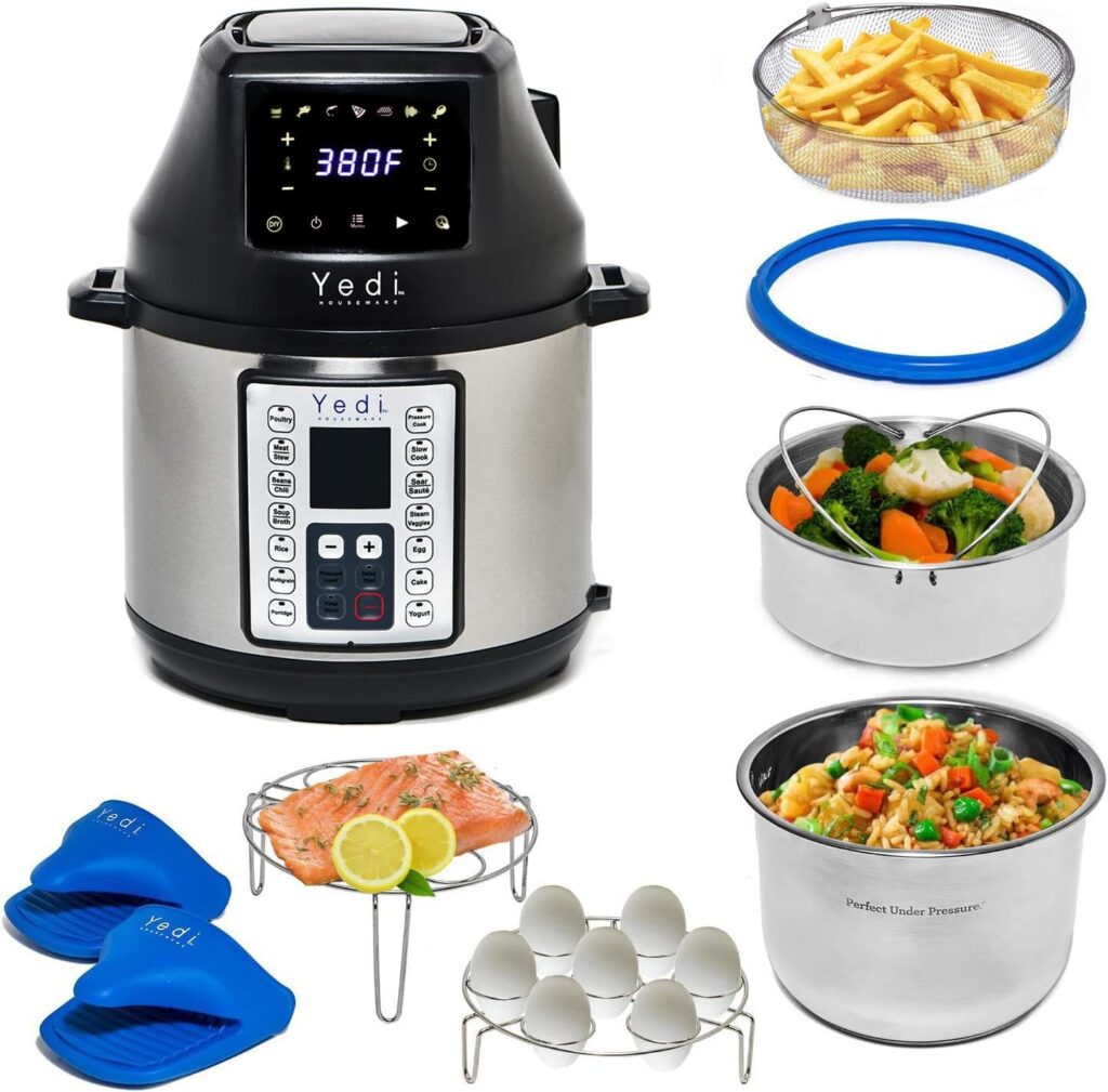 Yedi Tango, 2-in-1 Air Fryer and Pressure Cooker, 6 Quart, with Deluxe Accessory kit