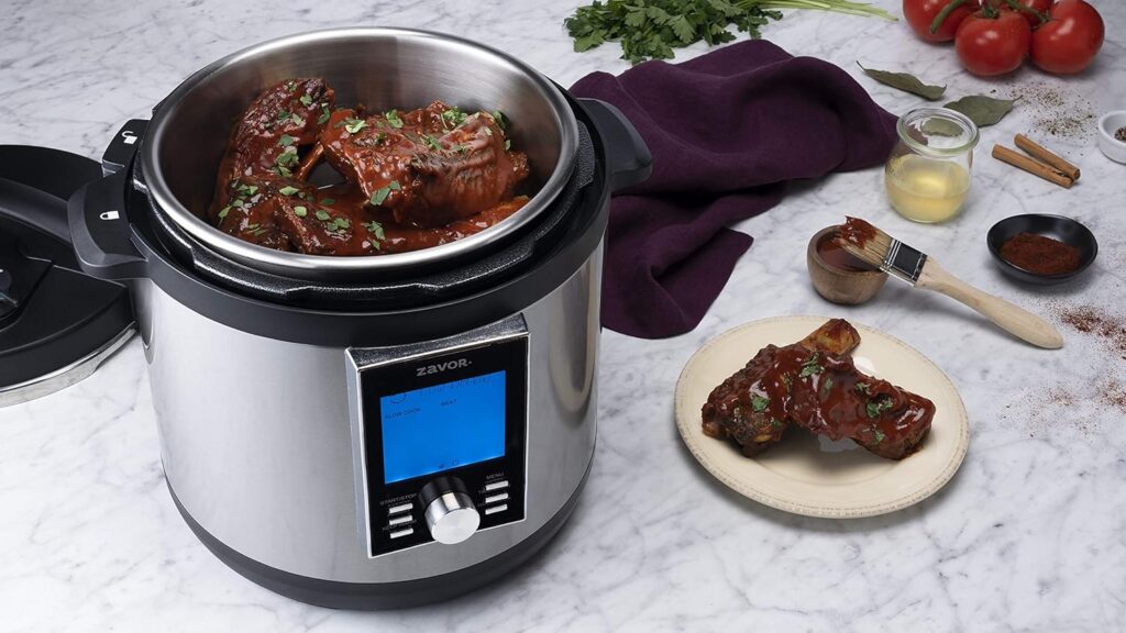 Zavor LUX LCD 6 Quart Programmable Electric Multi-Cooker: Pressure Cooker, Slow Cooker, Rice Cooker, Yogurt Maker, Steamer and more - Stainless Steel (ZSELL02)