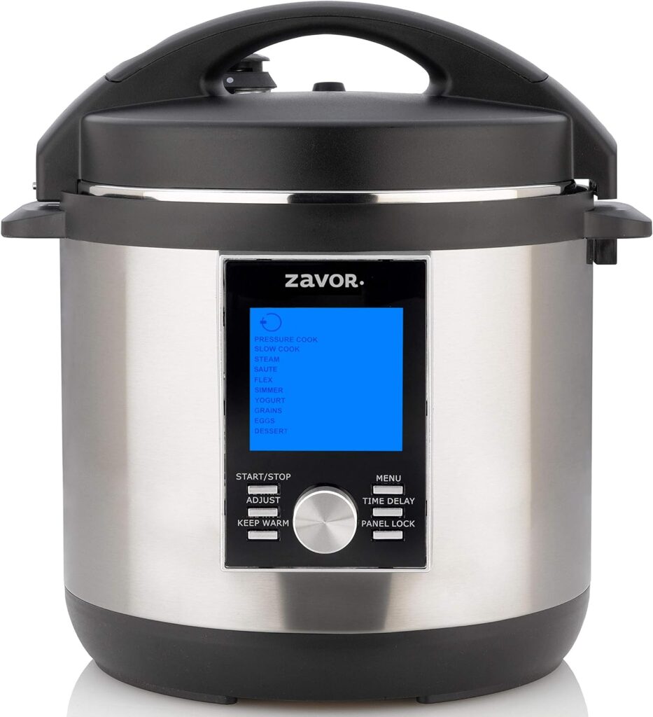 Zavor LUX LCD 6 Quart Programmable Electric Multi-Cooker: Pressure Cooker, Slow Cooker, Rice Cooker, Yogurt Maker, Steamer and more - Stainless Steel (ZSELL02)