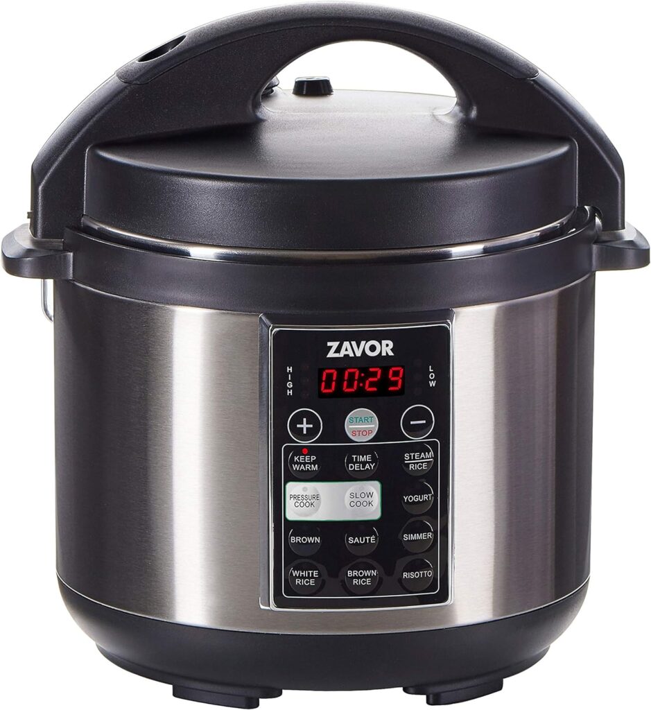 Zavor LUX Multi-Cooker, 4 Quart Electric Pressure Cooker, Slow Cooker, Rice Cooker, Yogurt Maker and more - Stainless Steel (ZSELX01)