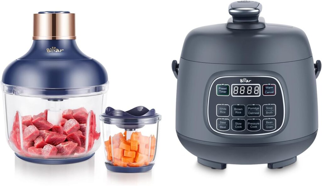 Bear Food Processor and Multi Electric Pressure Cooker Rice Cooker