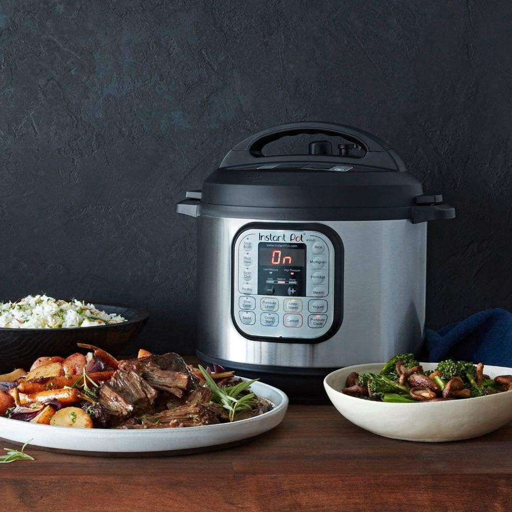 Instant Pot Duo 7-in-1 Electric Pressure Cooker, Sterilizer, Slow Cooker, Rice Cooker, Steamer, Saute, Yogurt Maker, and Warmer, 6 Quart, 14 One-Touch Programs  6 Quart Ceramic Cooking Pot