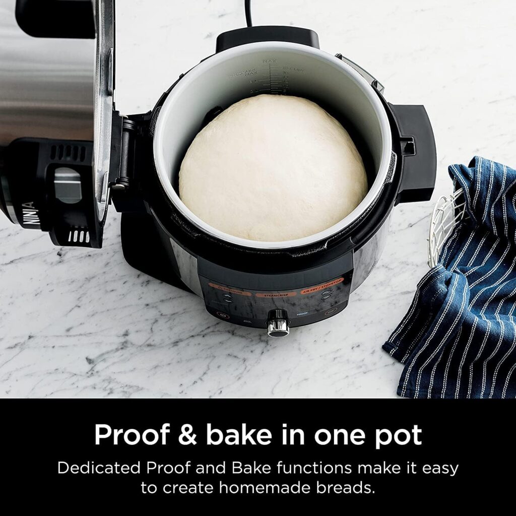 OL501 Foodi 6.5 Qt. 14-in-1 Pressure Cooker Steam Fryer with SmartLid, that Air Fries, Proofs  More, with 2-Layer Capacity, 4.6 Qt. Crisp Plate  25 Recipes, Silver/Black (BLACK)