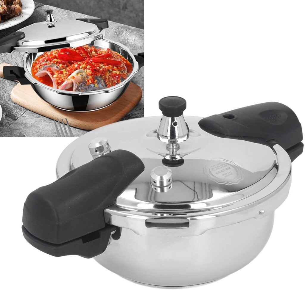 Stainless Steel Pressure Cooker, 1.8L Electric Pressure Cooker 1.8 Liter Mini Pressure Cooke Slow Cooker Explosion Proof Rice Cooker Yogurt Maker Cake Maker Egg Cooker Hot Pot