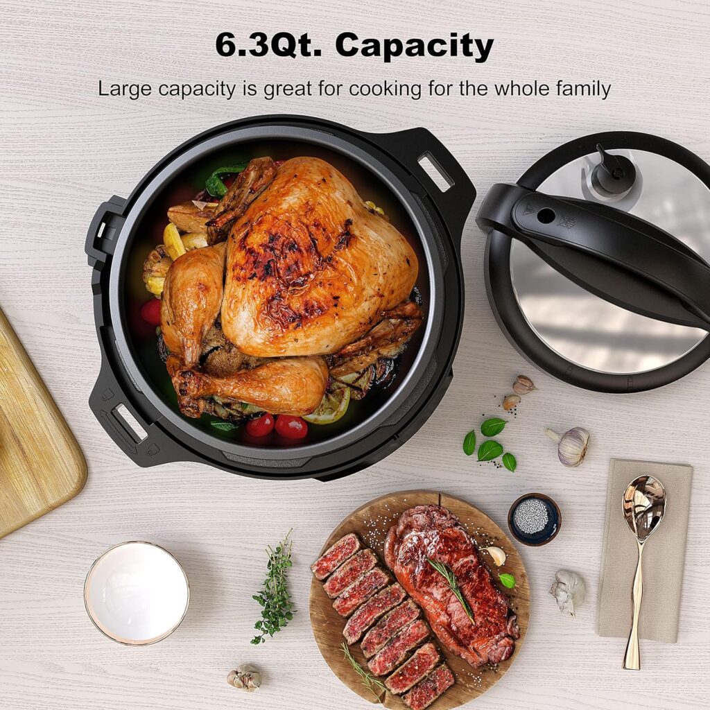 Willz 6-in-1 Multi-Use Programmable Pressure Cooker, Slow Cooker, Rice Cooker, Steamer, Sauté,  Food Warmer, 6 Qt, Stainless Steel