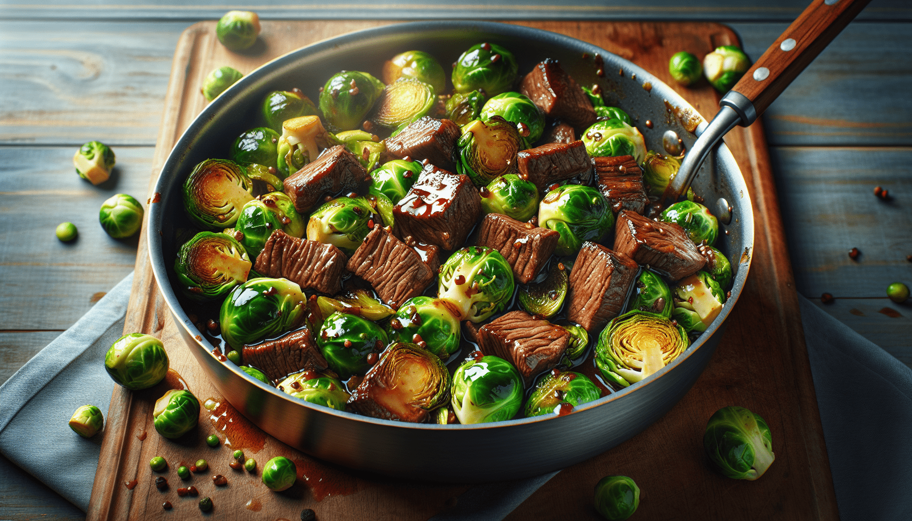 Beef And Brussels Sprouts Stir-Fry Recipe In A Pressure Cooker